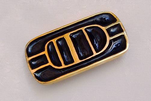 Bernard Chaudron brooch signed, enamel on bronze, 1960s ca, Canadian